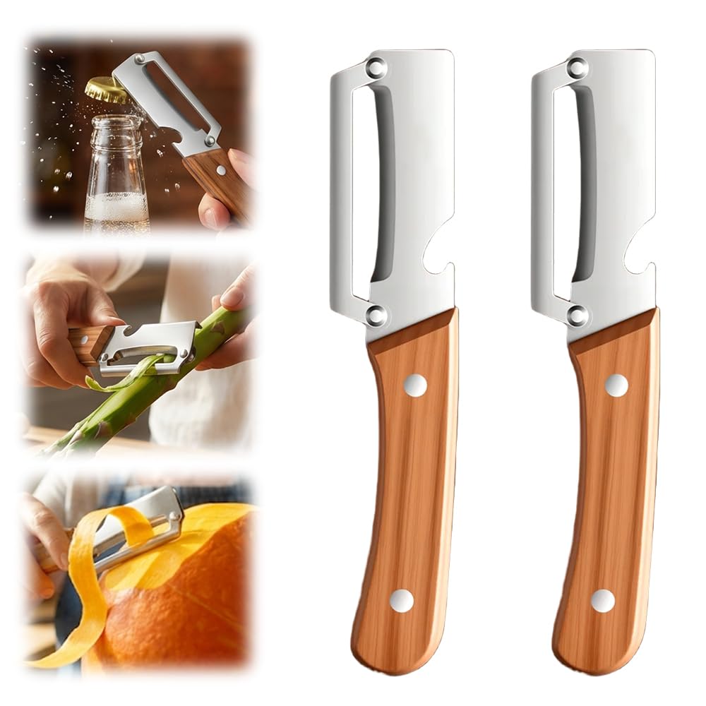 Pelapatate nuovo modello 2026, Pelapatate Ergonomico e Affettatrice per Frutta, Lama Affilata per Carote, Mele, Kiwi, Arance, Utensile da Cucina Facile da Impugnare (2PCS) - 2