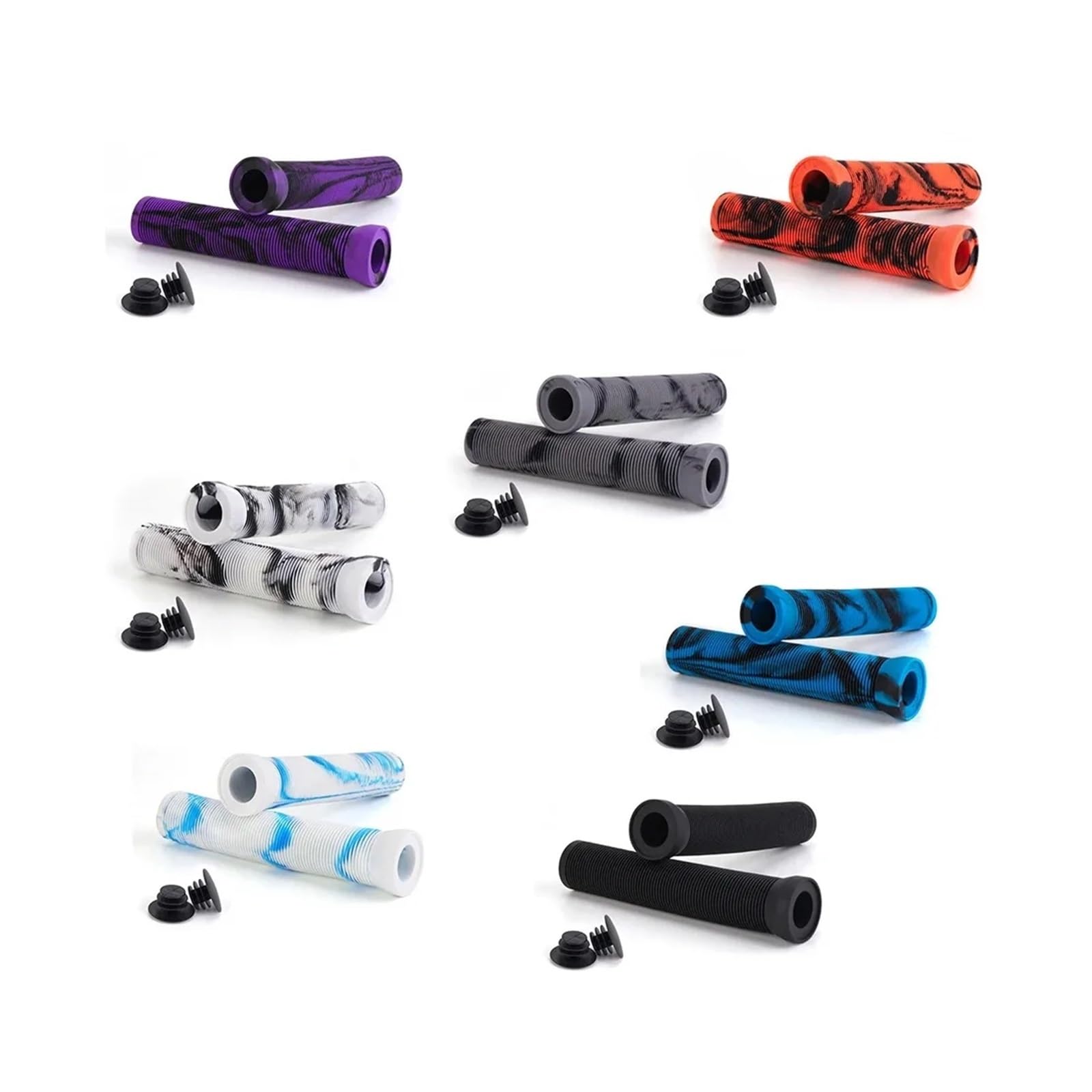Fahrrad Handlauf Scooter-Griffe, Fahrradgriffe, rutschfeste Gummi-Lenkerabdeckung for 22,2 mm Lenker, Scooter-Griffe, BMX-Fahrradstangen Ergonomie Fahrrad Handlauf(Black White)
