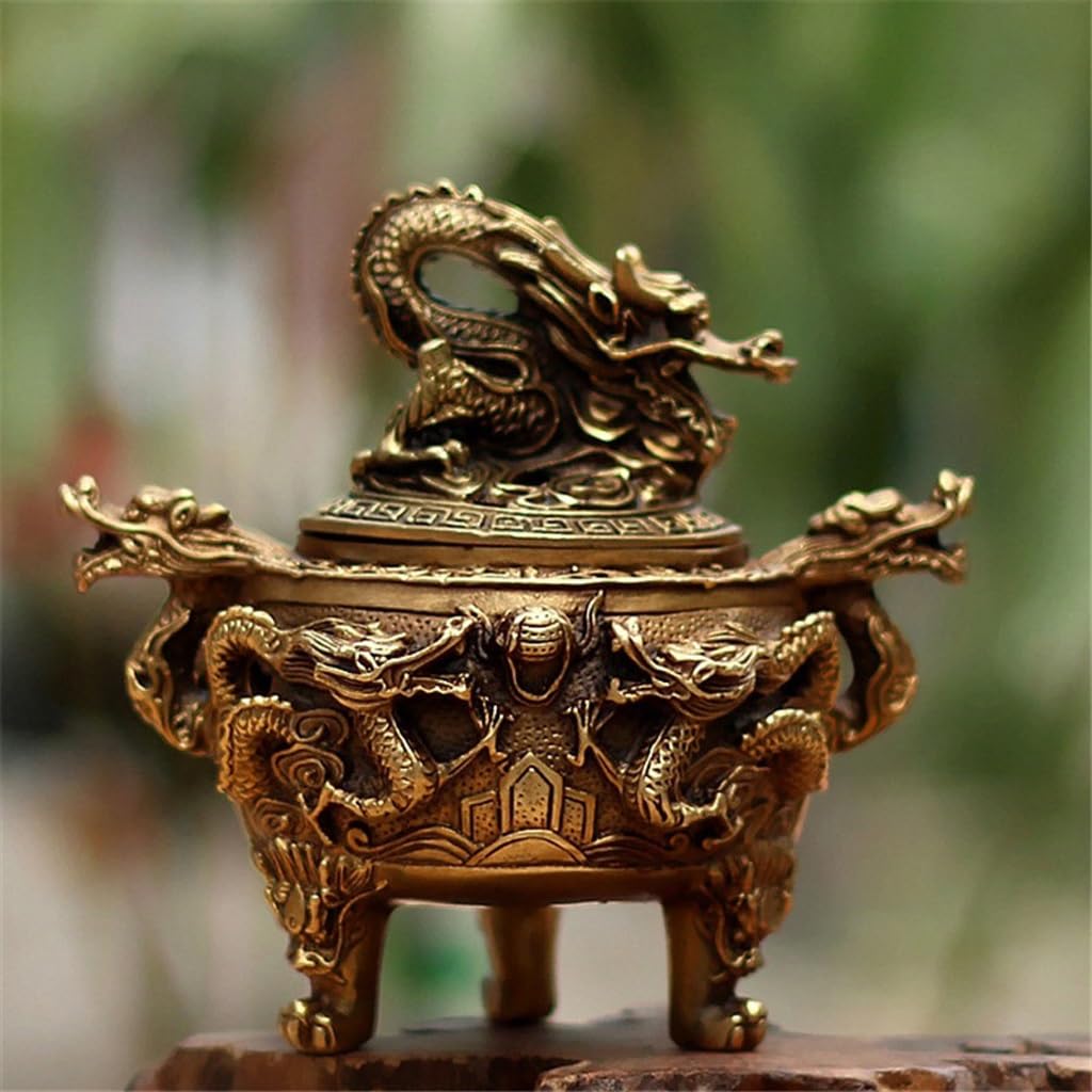 Quemador de Incienso con Grifo de latón, Quemador de sándalo Antiguo, Adornos for Ceremonia del té, adecuados for Muebles de Oficina
