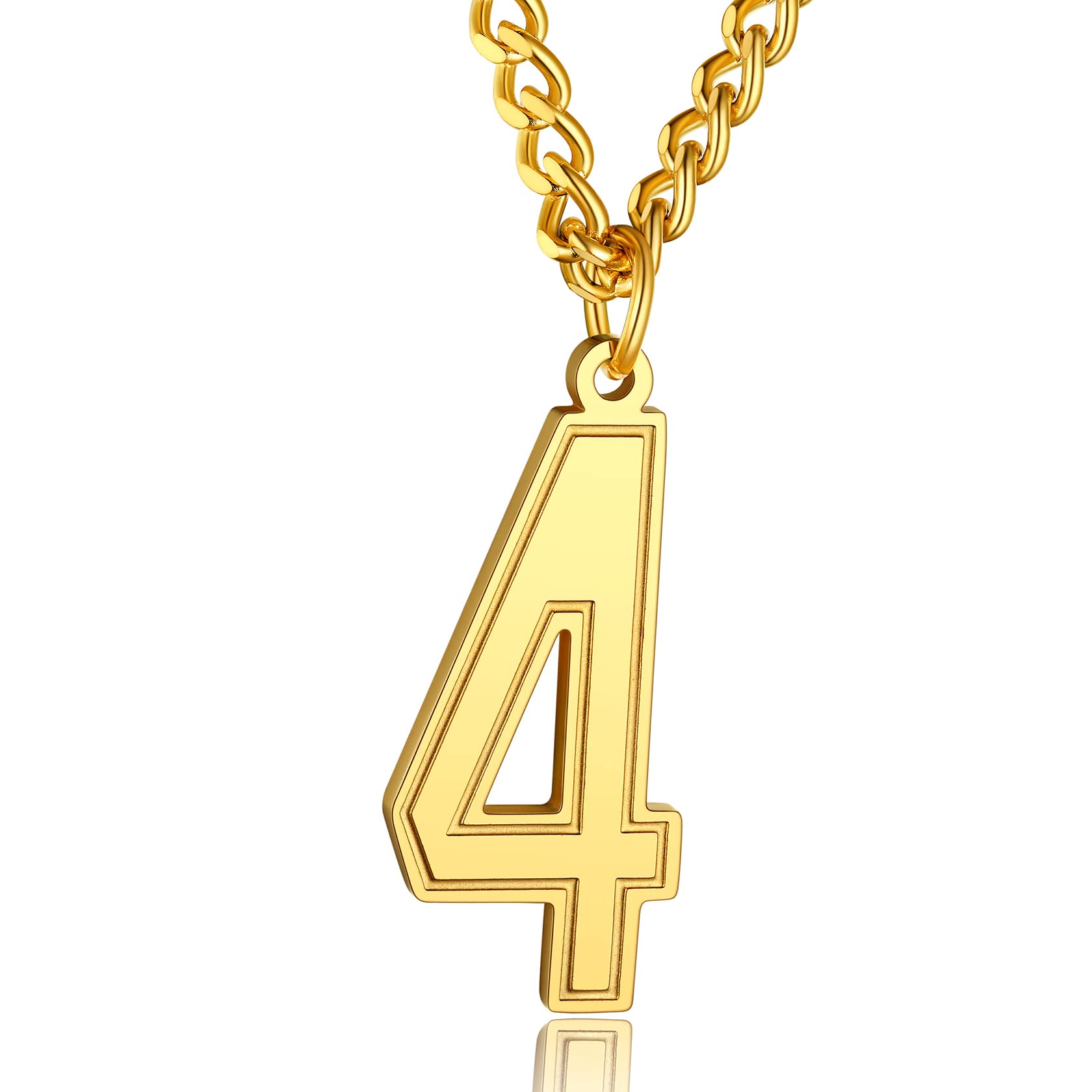 ChainsHouse Men 0-9 Jersey Number Necklace, Custom Necklace Baseball/Basketball/Football with Number, Personalized Number Pendant Stainless Steel