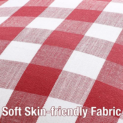 Throw Pillow Covers Red And White Buffalo Check Plaid Patterm 20 X 20 Inches Cushion Cover Tartan Farmhouse Pillow Cases Pillow Shams With Pompoms For Sofa Couch Car Bedroom, Pack Of 2, Red/White #TOP3