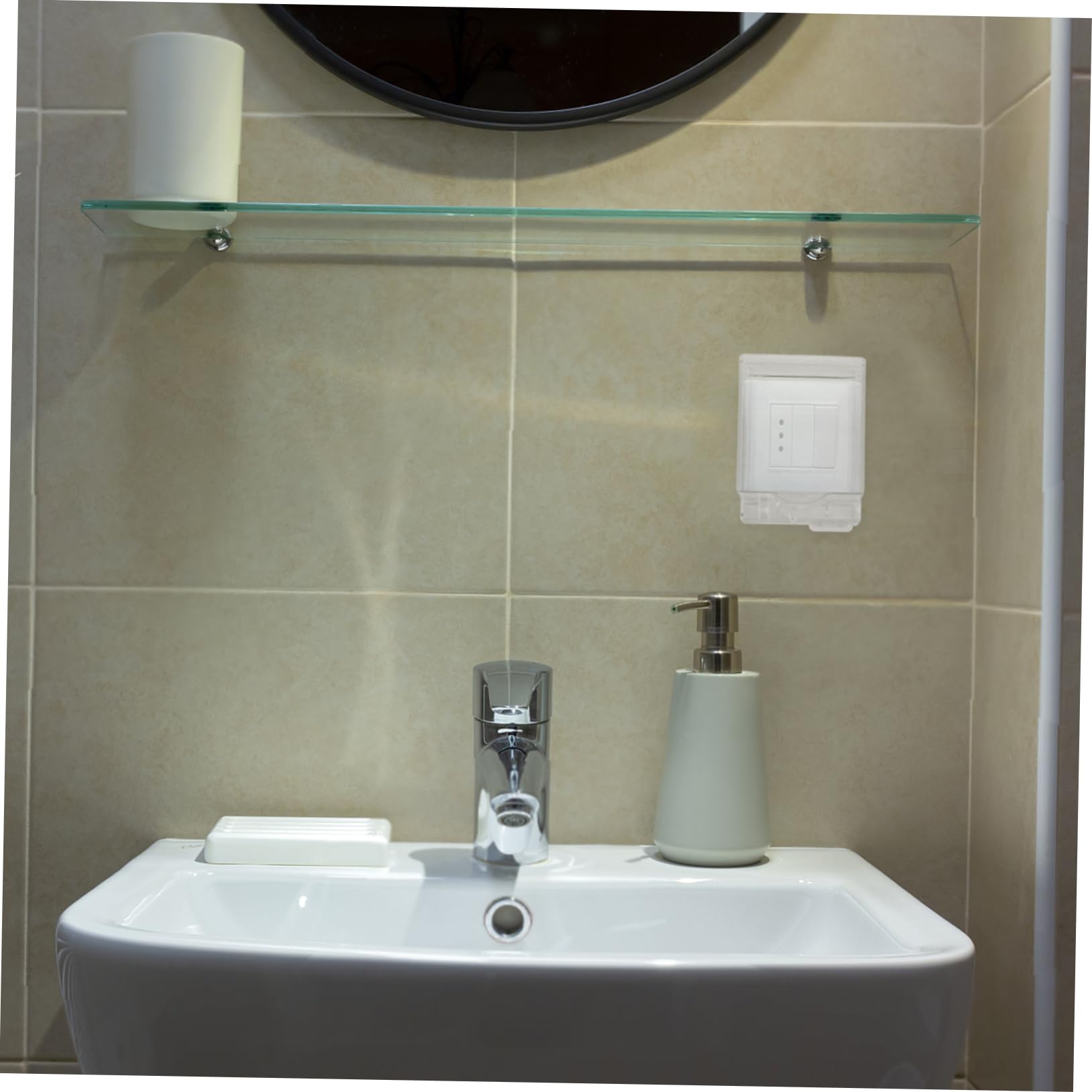 Aexit 8 Pcs Garage & Shop Black Round Soft Silicone Insulated Safety Protecting Power Converters Socket Cover