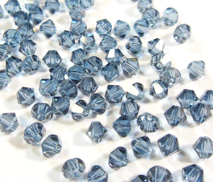 40x Preciosa Bohemian Crystal Beads 4 mm Double Cone Czech Glass Cut Beads Glass Beads Bicone Beads (Indicolite) - Image 4