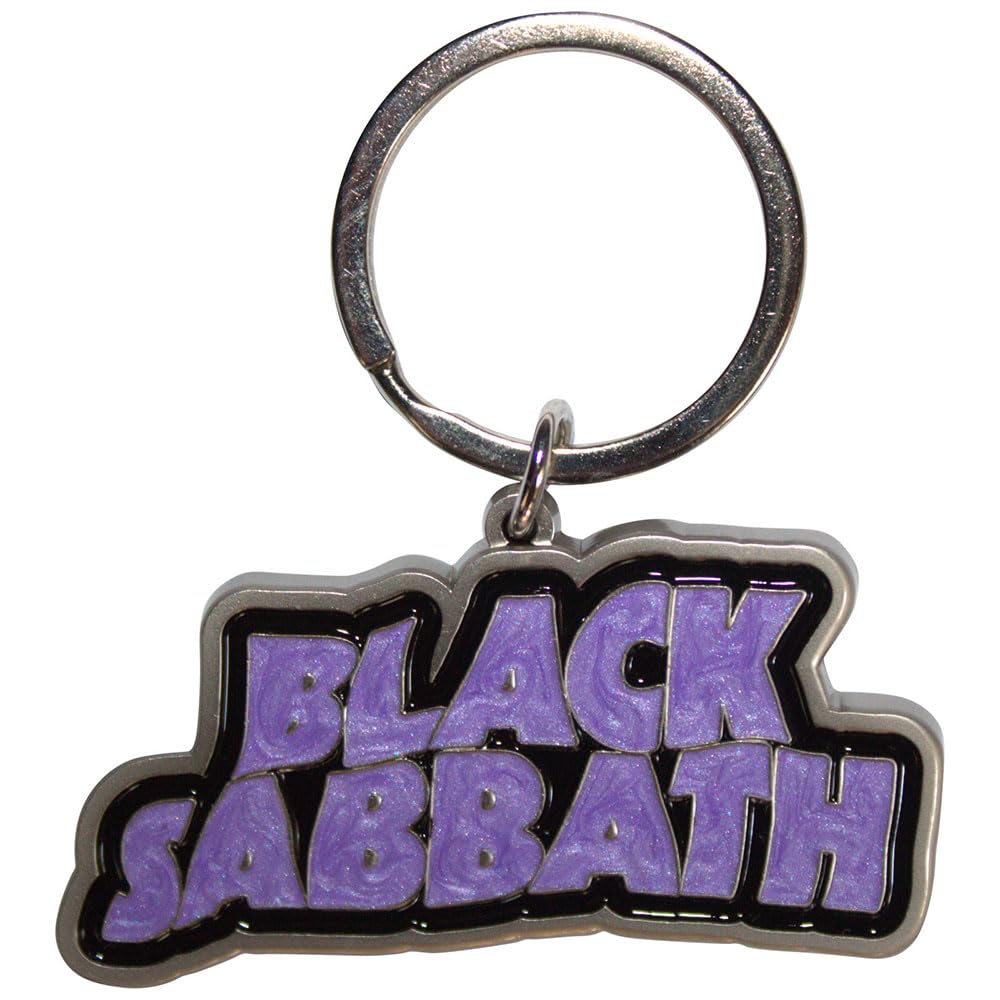Rock Off officially licensed products Black Sabbath Wavy Logo Bordered Keyring Keychain One Size
