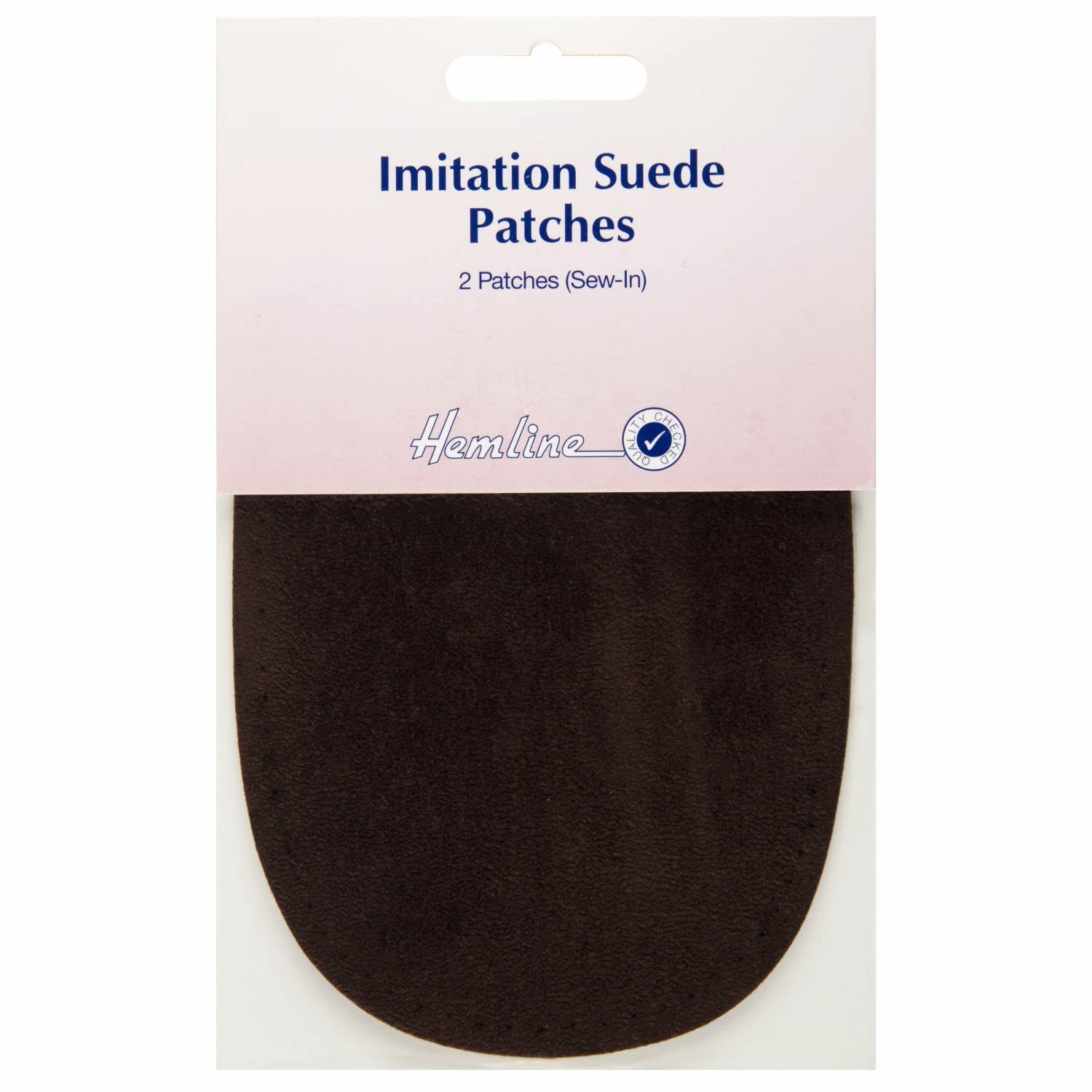 Hemline H699.S.BRN | 2x Brown Suede Sew-In Imitation Patch 10x15cm