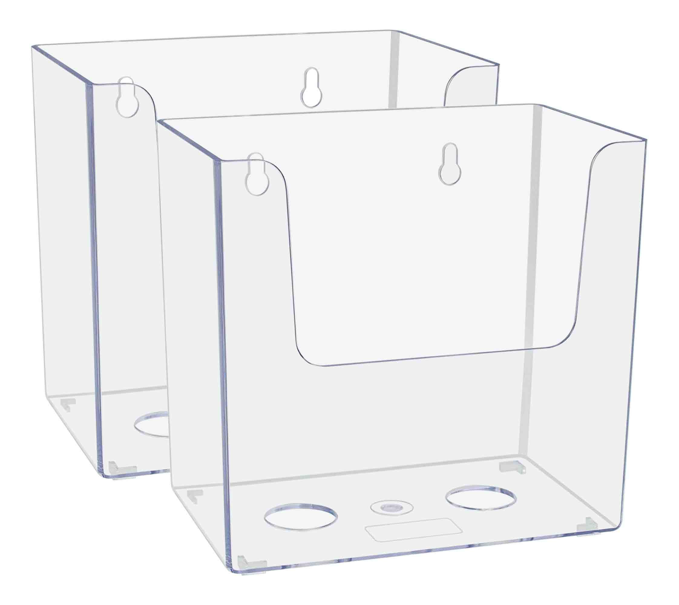 Marketing Holders 2 Pack Brochure Holder Wall Mount or Countertop with Hardware 5.5" Bi Fold Stand Menu Article Display Pamphlet Holder Clear Acrylic