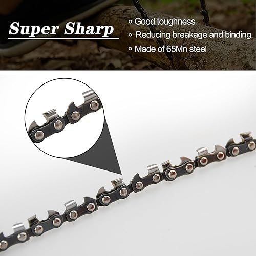 Miniatura 4 de Motosierra de bolsillo, sierra de cuerda de bolsillo de 24 pulgadas, sierra de mano de cadena plegable con bolsa de transporte, para supervivencia