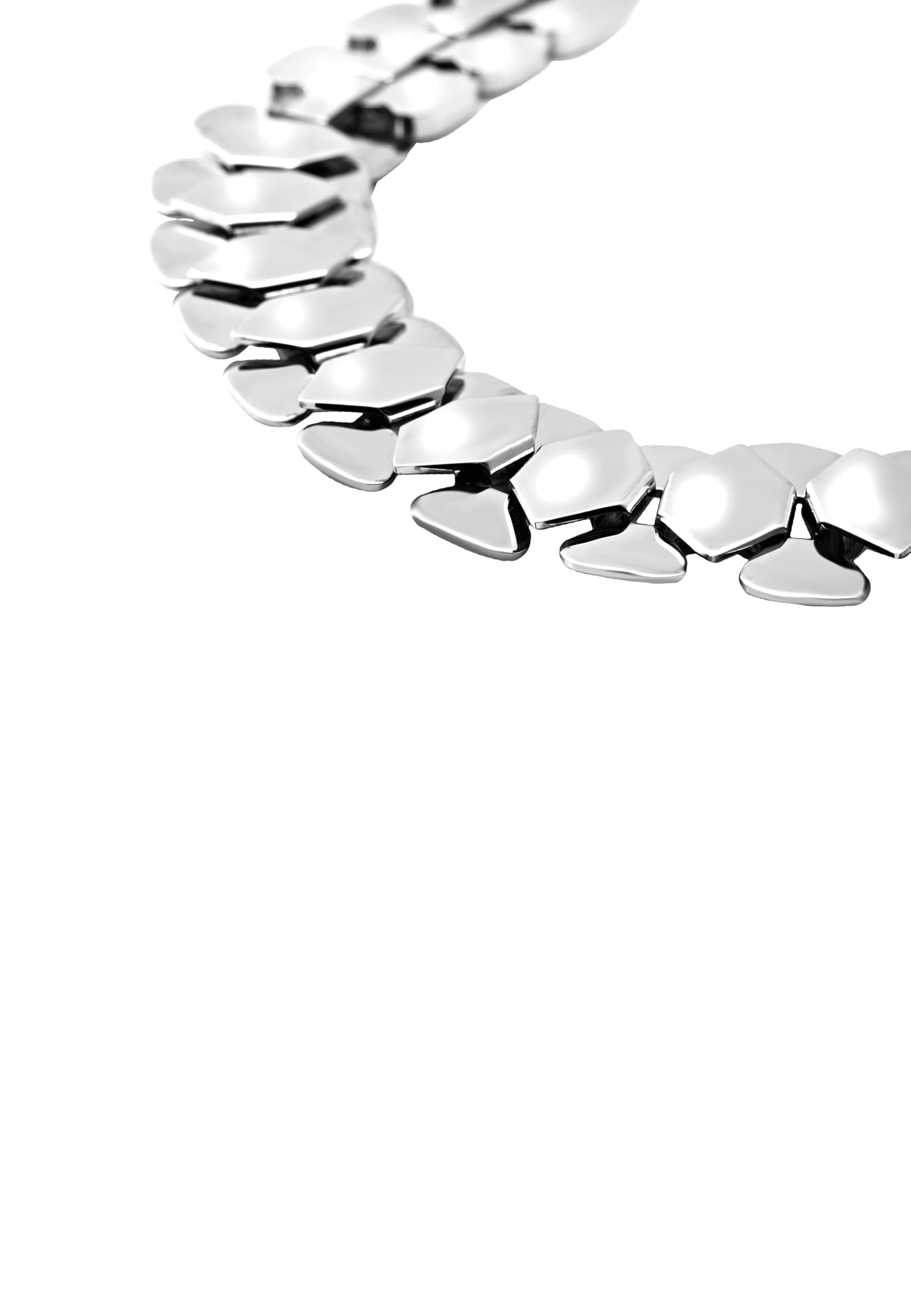 Breil, Collezione Hexagonia, Bracciale Donna in Acciaio Lucido Semi-rigido a Maglie Esagonali, Chiusura a Gioielleria, Lunghezza Regolabile