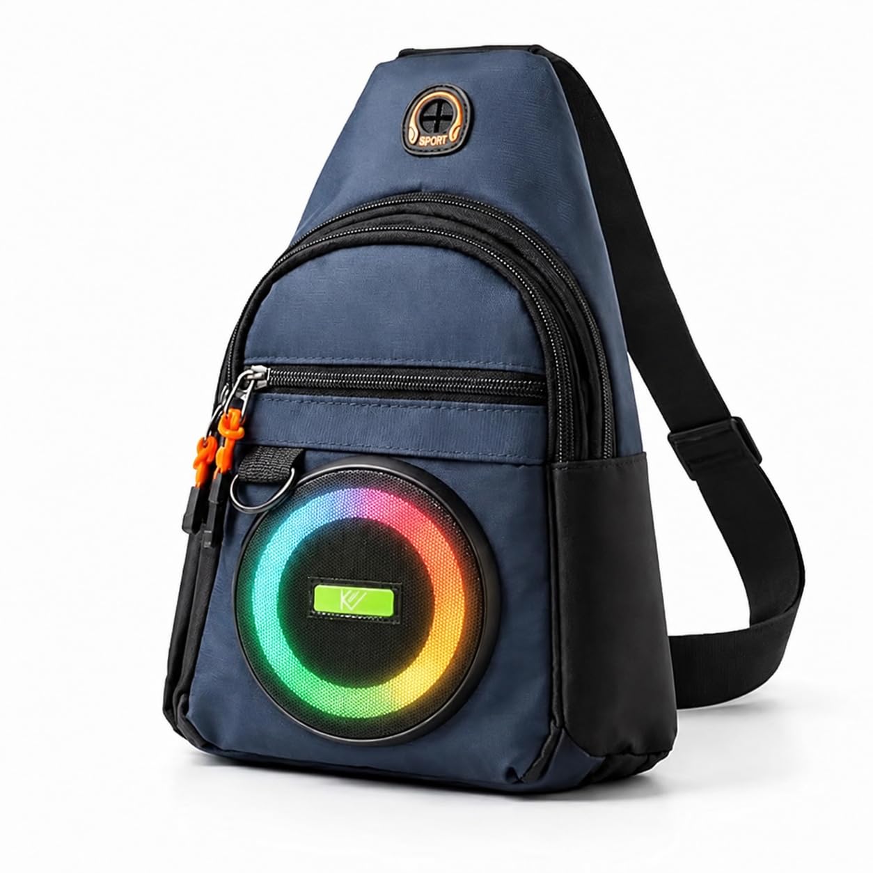 hetzon sales Wireless Bluetooth Speaker Sling Bag for Men & Women, Crossbody Chest Bag with USB Charging Port, LED Light Modes, Water Resistant Multipurpose Travel Shoulder Backpack for Gym-picture-25