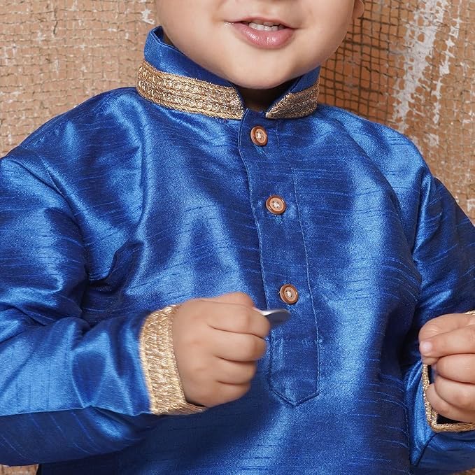 Image of AJ DEZINES Kids Ethnic Wear Pure Cotton Dhoti Kurta Set For Boys