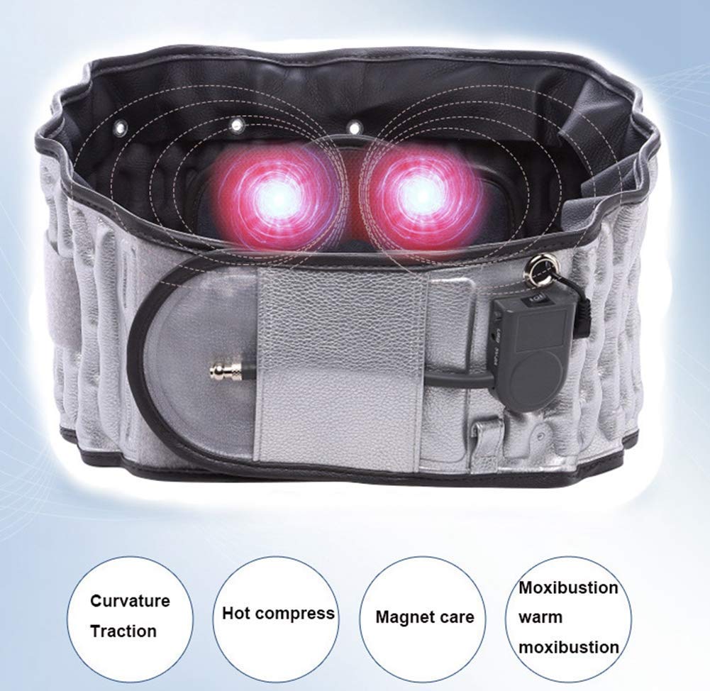 Gonfiabile cintura, decompressione posteriore, lombare Brace correttore Relief disco lombare Estricatore, sciatica, stenosi spinale, scoliosi o Ernia del disco,Bianca