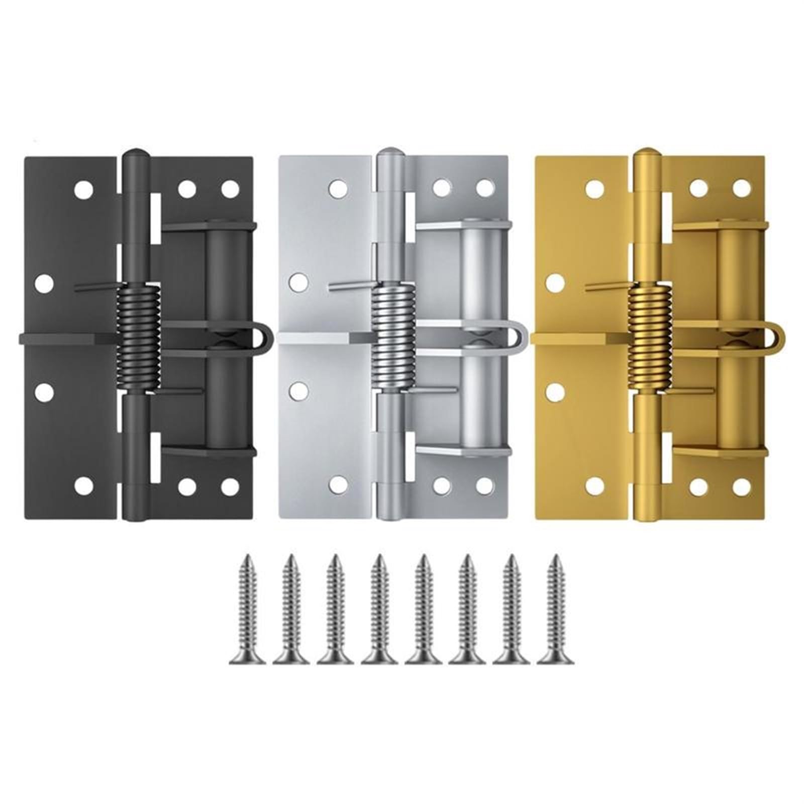 KAZHBI Self Closing Door Hinges Spring Hinge Heavy Duty Hinges for Doors Automatic Self-Closing Spring Hinge for Apartments Dorms (Color : Gold)