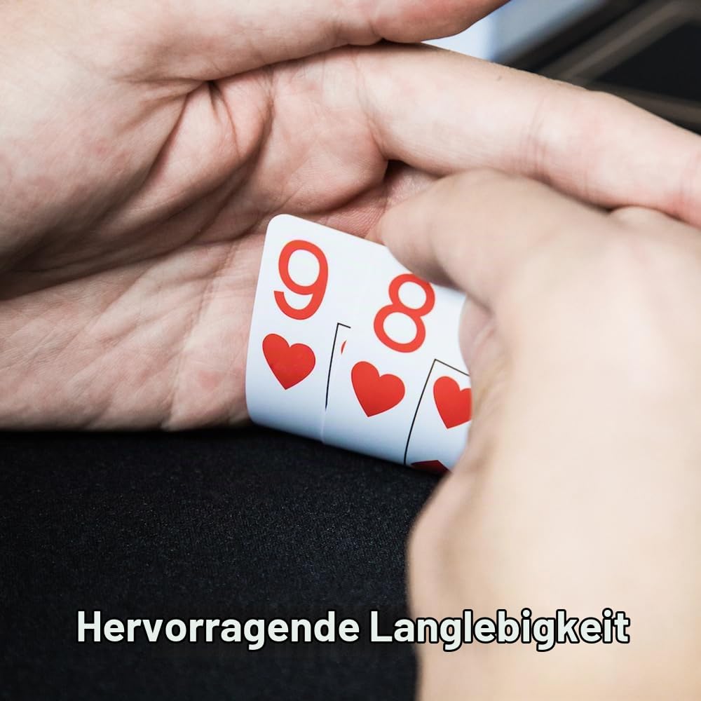 SLOWPLAY 100% Plastik-Spielkarten Gen 2, 10 Decks (Rot/Blau)