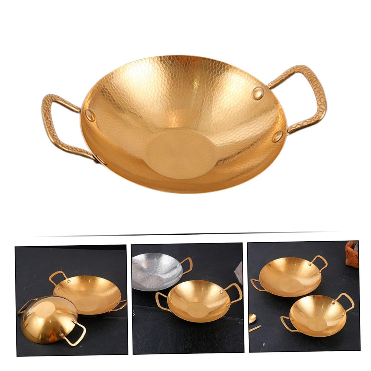 Amazon｜HAKIDZEL ステンレス製ダブルハンドル中華鍋 家用調理