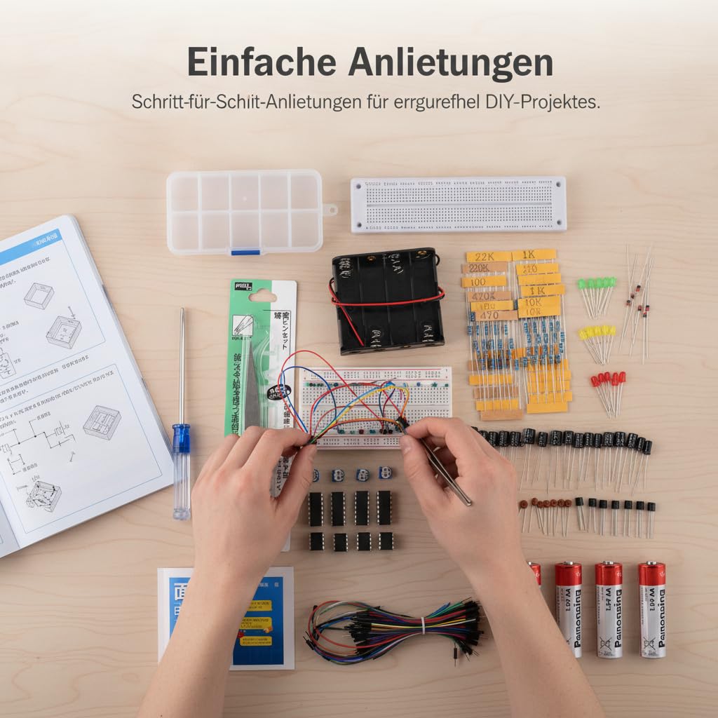 Set Componenti Elettronici per Addestramento Circuiti con Integrato 555 Timer per Esperimenti di Elettronica Base Adatto per Apprendimento Pratico E Progetti Educativi, style to 2
