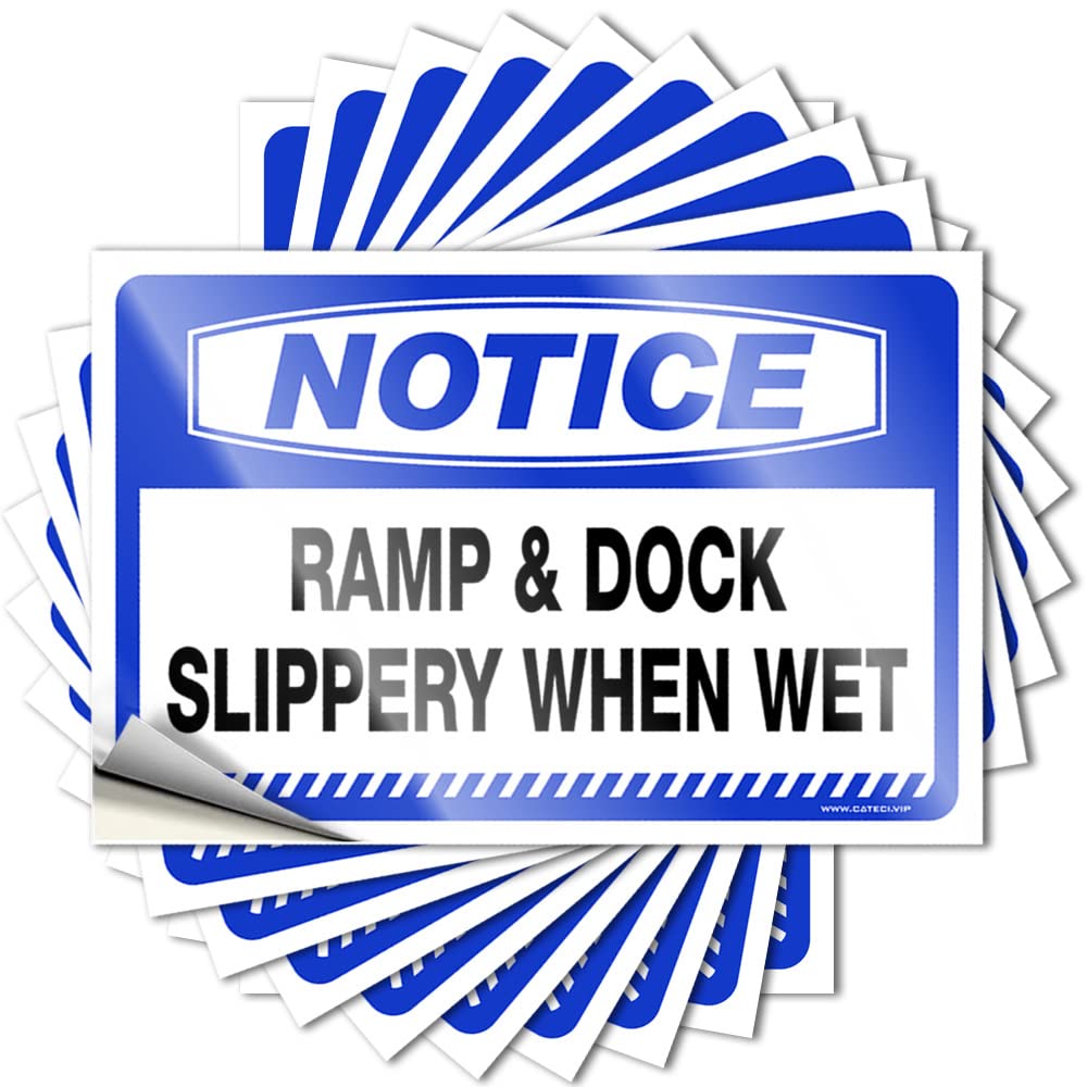 Bumper Sticker Notice Ramp & Dock Slippery When Wet Stickers 10 Pcs Funny Home Decor Funny Sticker(8X12CM)