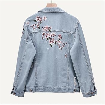 ジャケット・アウター Denim Embroidered Soutien-collar Coat 61lLrYYdvgL._UY350_.jpg