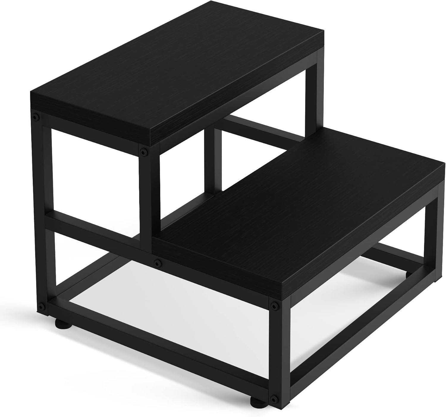 2 Step Wooden Step Stools, Heavy Duty Stepping Stools with 600LB Load Capacity, Bed