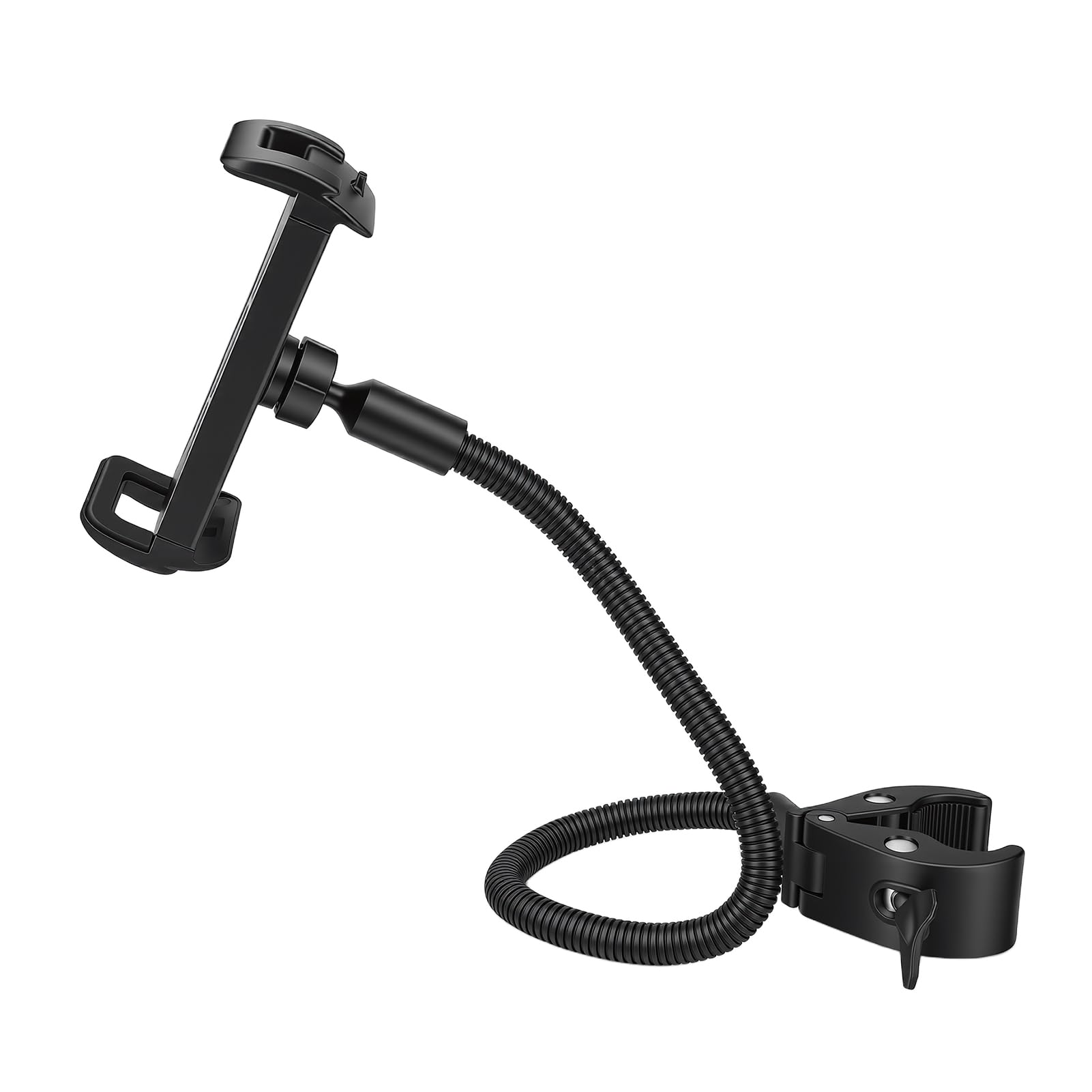 Fyearfly Supporto flessibile per smartphone a collo d'oca, supporto stabile e regolabile per braccio per telefono cellulare per passeggino, bici fitness, postazione di lavoro su tapis