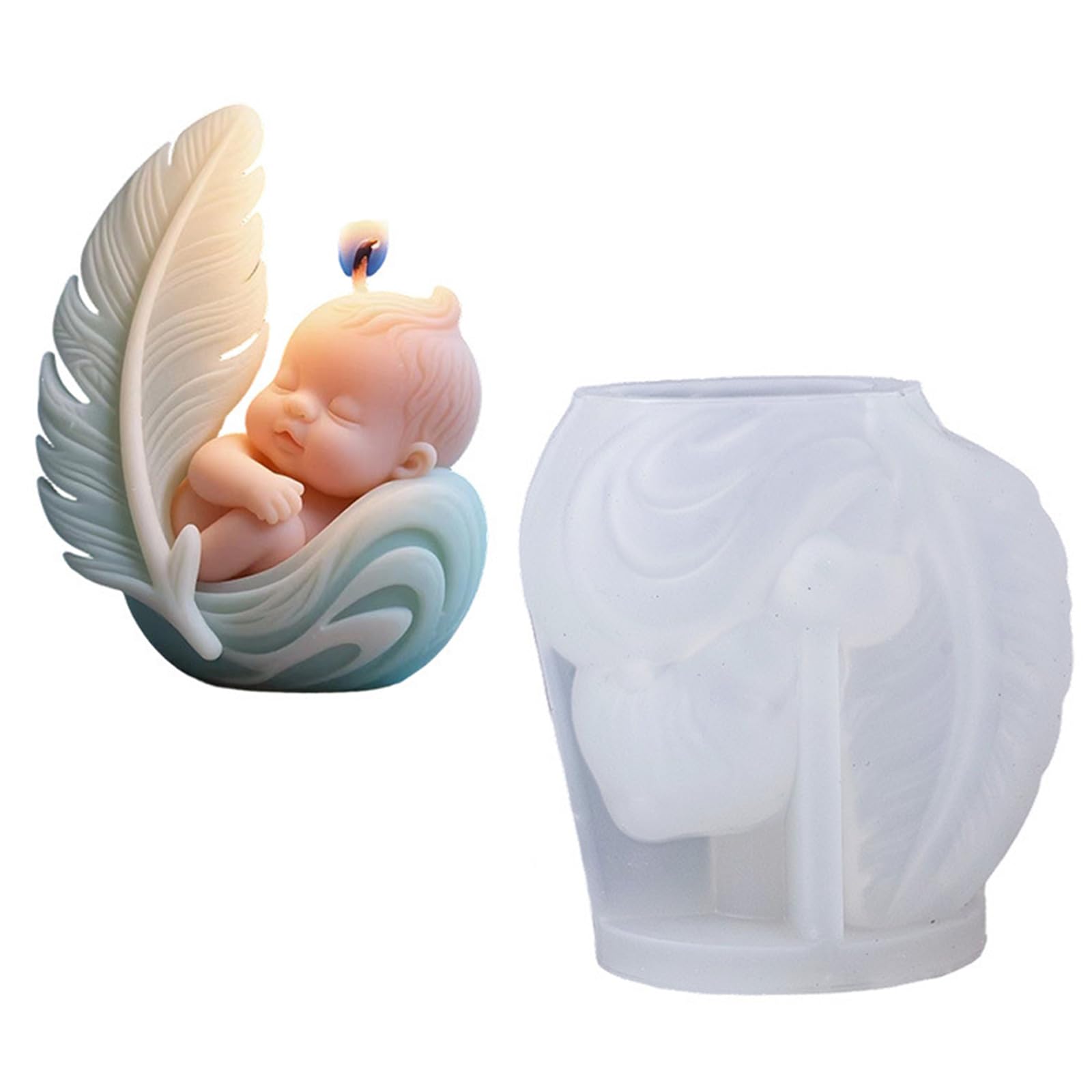 Sbshiouu Reusables Silicone Mold for Crafting Sleep Candled Safe Decor Sleep Angelic