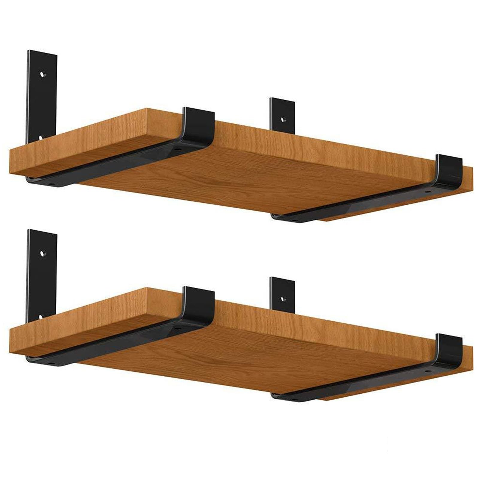 Black Shelf Bracket, 4PCS 6 Inch Heavy Duty Shelf Brackets Industrial Shelf Bracket L Shape Right Angle Corner Bracket for Wall Mounted Shelve with Matching Screw and Anchors