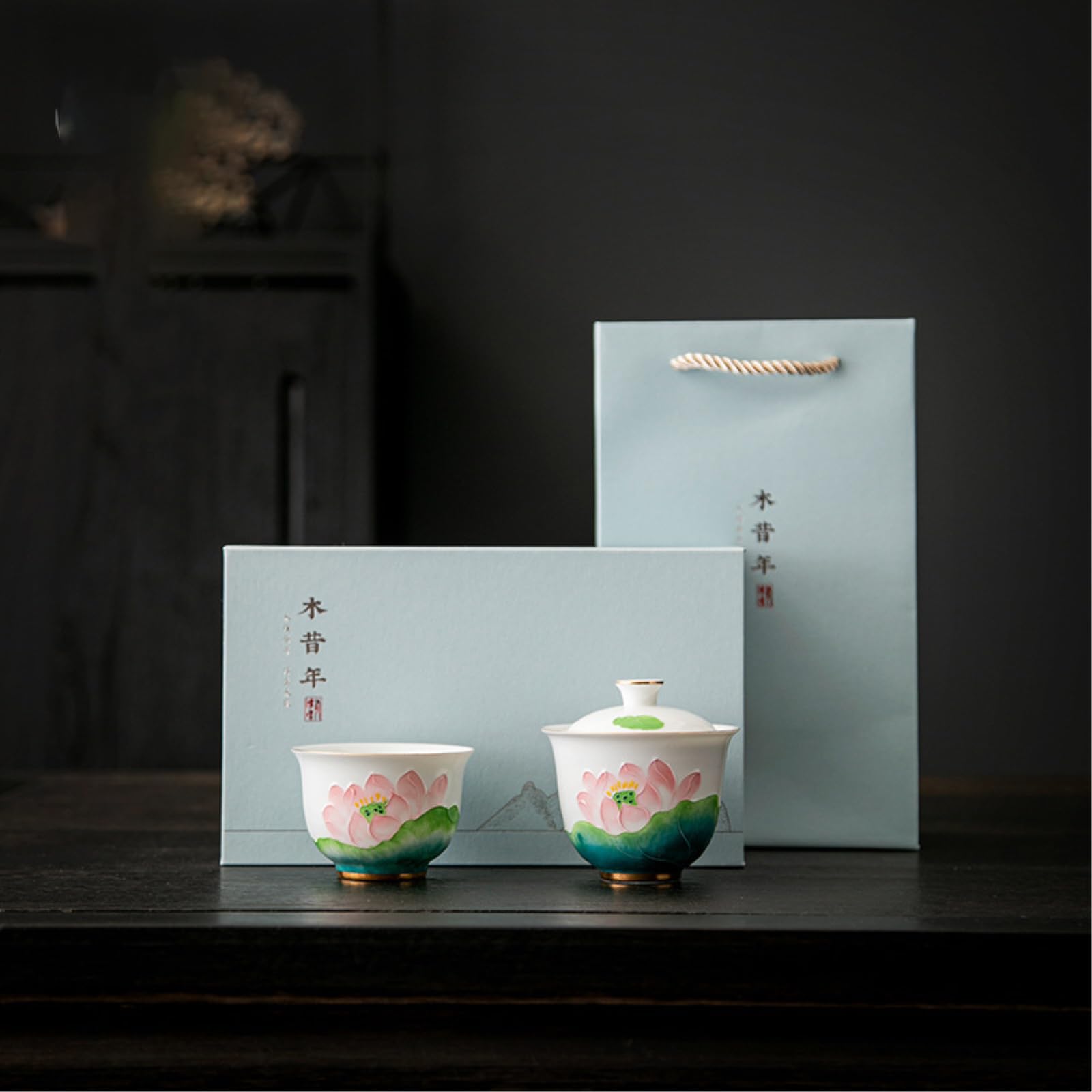 Domowa miska do herbaty zestaw ceramiczny Kung Fu Teaware - niebieski