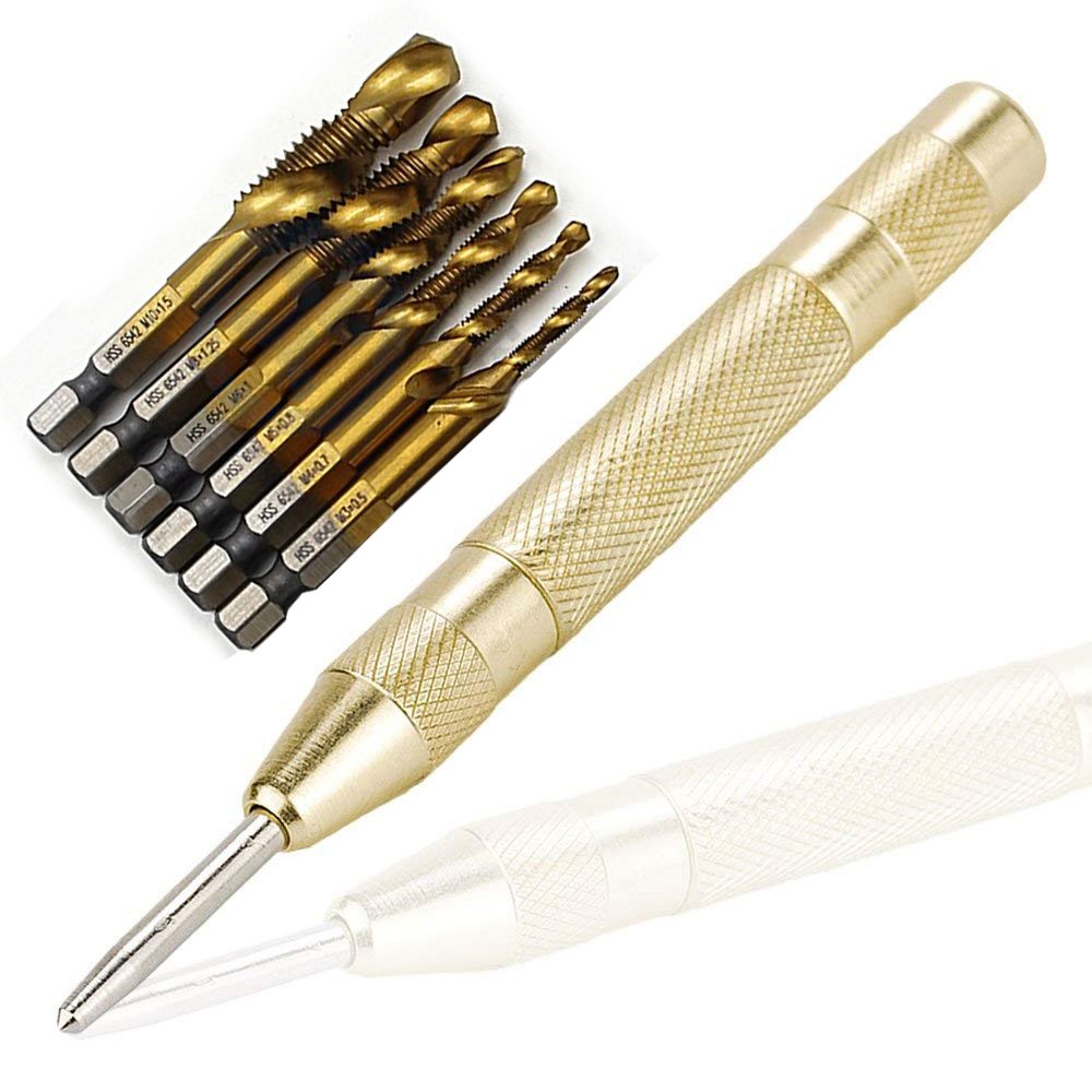 6Pcs HSS Thread Metric Tap Drill Bit Set M3/4/5/6/8/10 Combination 1/4