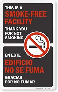 SmartSign This is A Smoke Free Facility Sticker, Thank You for Not Smoking Decal for Doors & Windows | 5