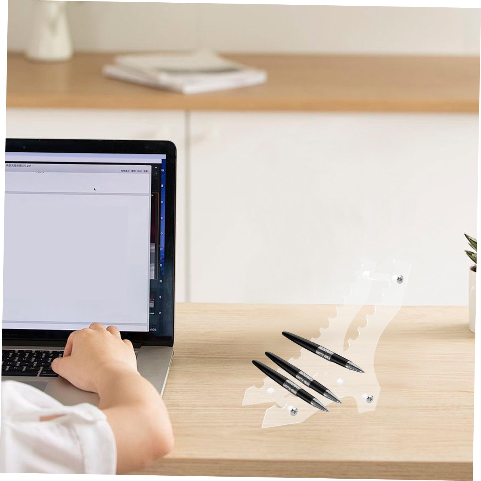 3pezzi Porta Penne Da Scrivania Acrilico Organizzatore Per Cancelleria Con Design Compatto e Resistente Soluzione Versatile Per Ufficio e Studio