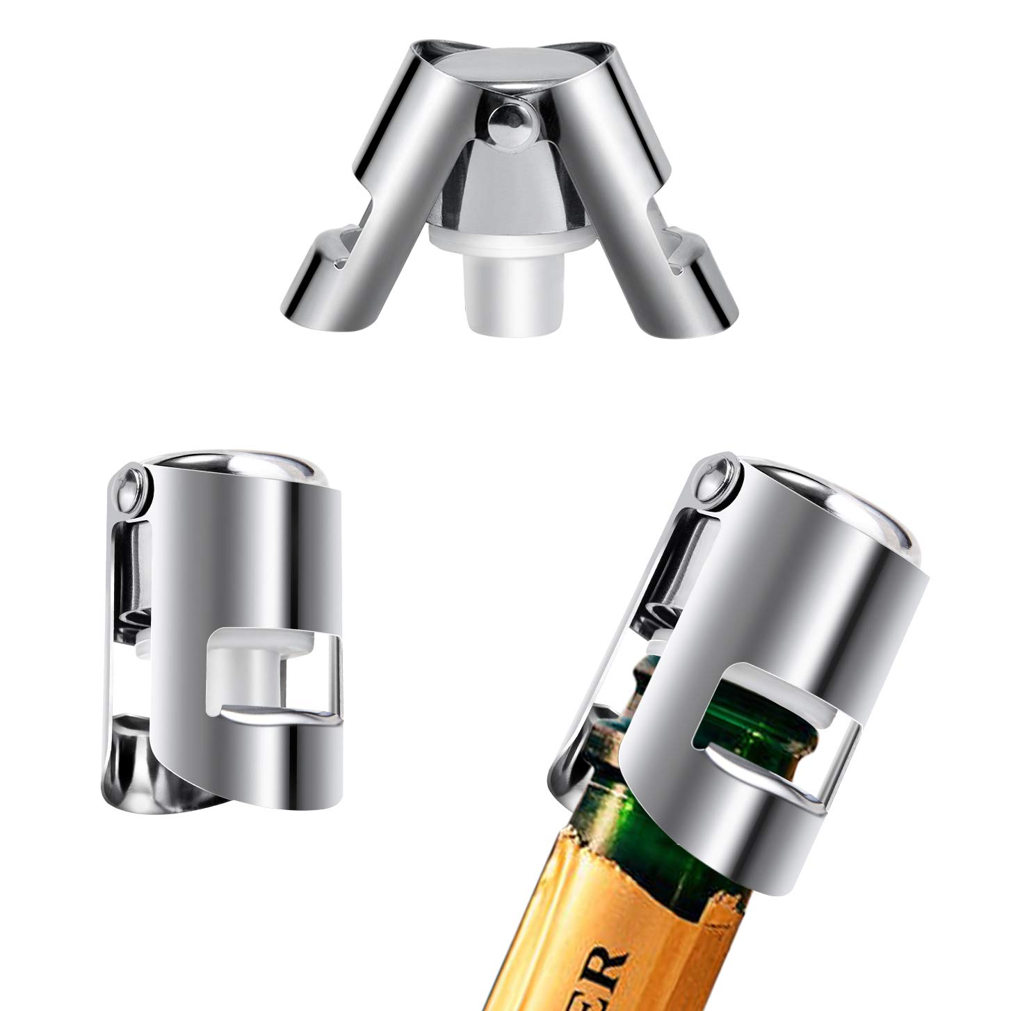 Buy DIFENLUN Champagne Stopper, 3 Pack Stainless Steel Bottle Plug