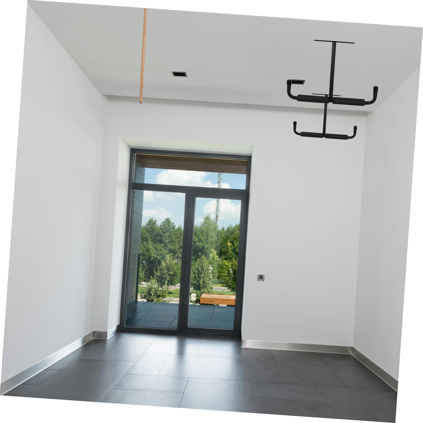 Unomor Shaped Ceiling Rack for Fishing Rods and Bicycles Versatile Garage Storage Hook Space Saving Metal Display for Tools and Equipment for Organizing Your Garage