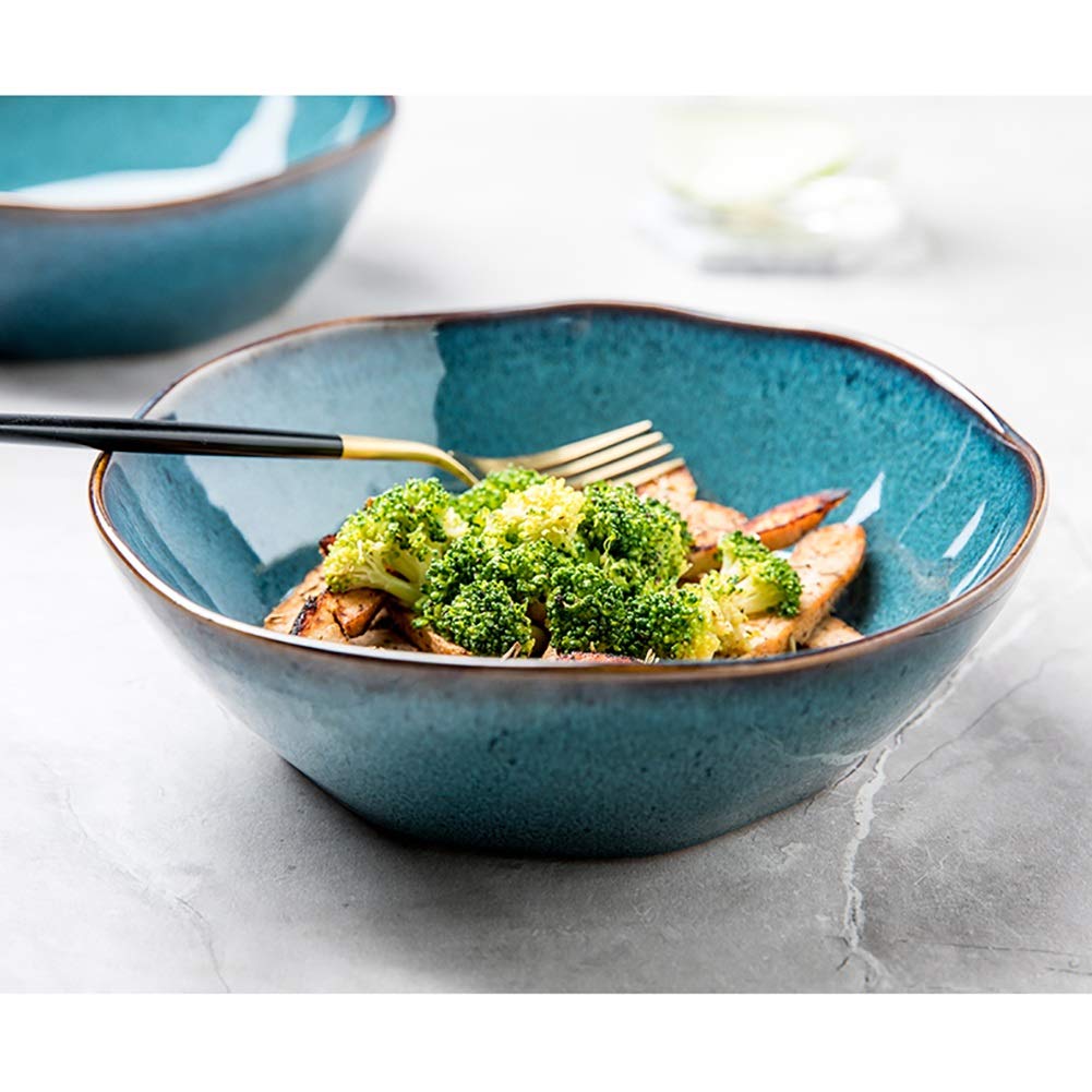 Multi Couleur Ceramique Bols pour Riz 2pcs Salad en Céramique 105 0ml Ramen Bowl Grande Vaisselle De Bol À Soupe Bol De Dessert en Porcelaine