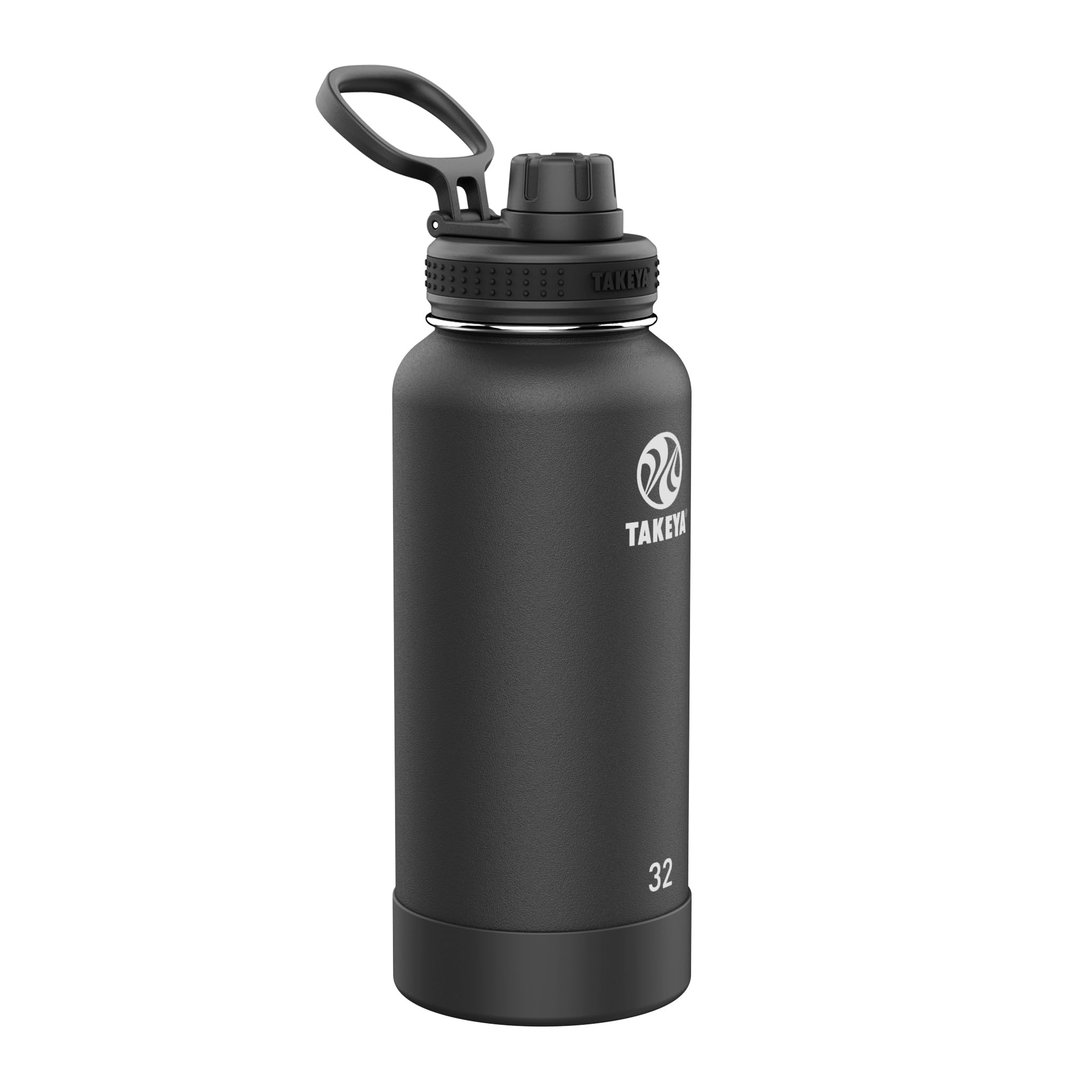 Takeya Actives Insulated Stainless Water Bottle with Insulated Spout Lid, 32oz, Onyx
