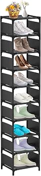 10-Tier Vertical Shoe Rack, Tall Narrow Shoe Shelf Space Saving Organizer for Entryway Door Small Space