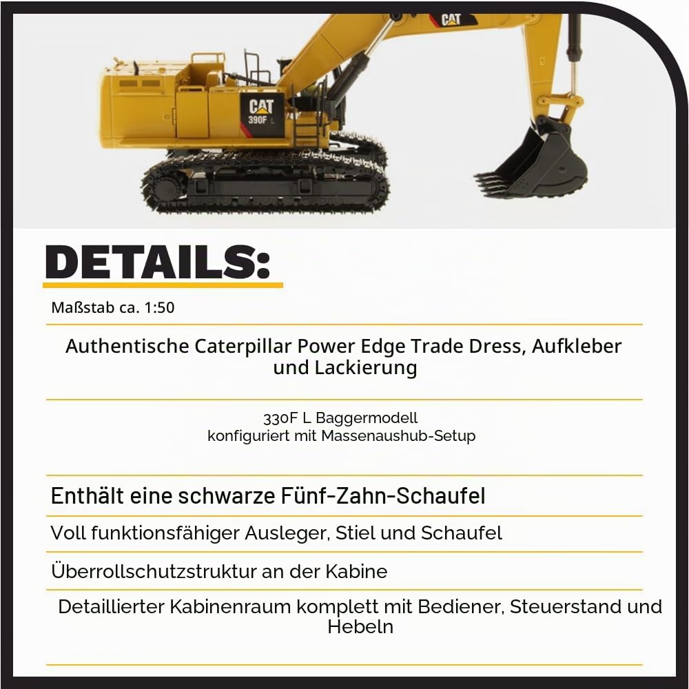 1:50 Caterpillar 390F L Hydraulischer Bagger - High Line Serie von Diecast Masters - 85284