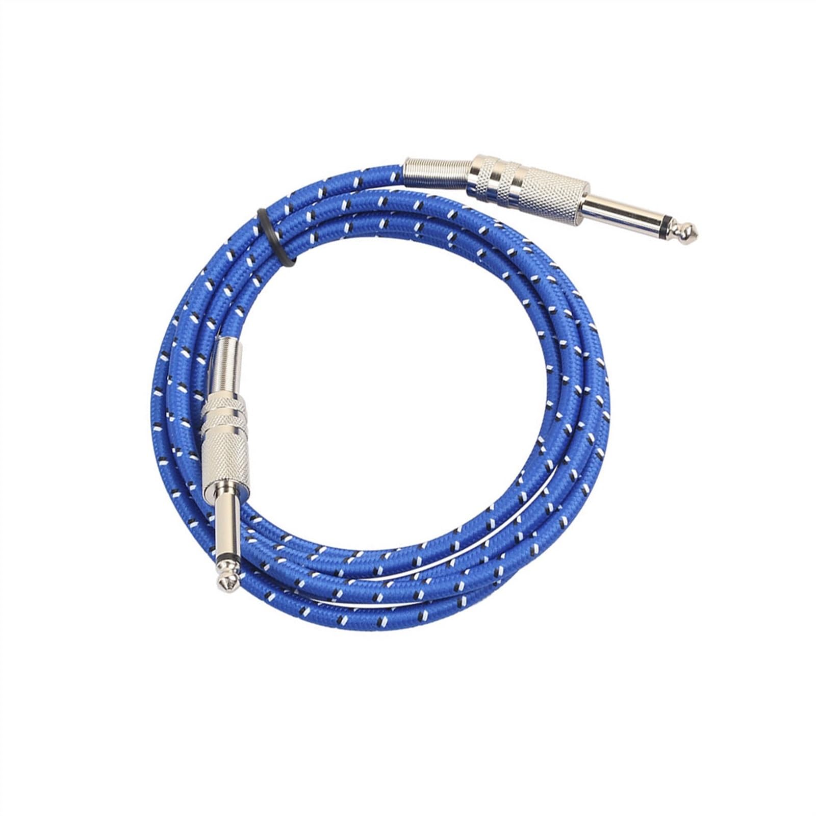 kabel audio instrumentu muzycznego Niebieskie Włókna Siatki Ekranowany Mono 6.35 TS 1/4 Cala Kabel Do Gitary Elektrycznej(10m)