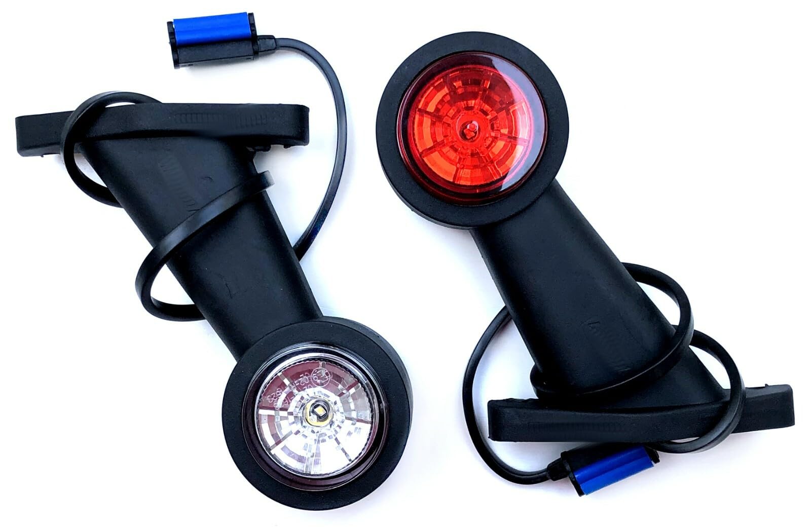 Anhängerbeleuchtung Set – 2x LED Rückleuchte 6 Funk. Dynamischer Blinker + Umrissleuchten + Seitenleuchten + Kabelsatz 13-polig 4,5-11,5 m 12V/24V E9 (Kabel 7,7m/5,3m)