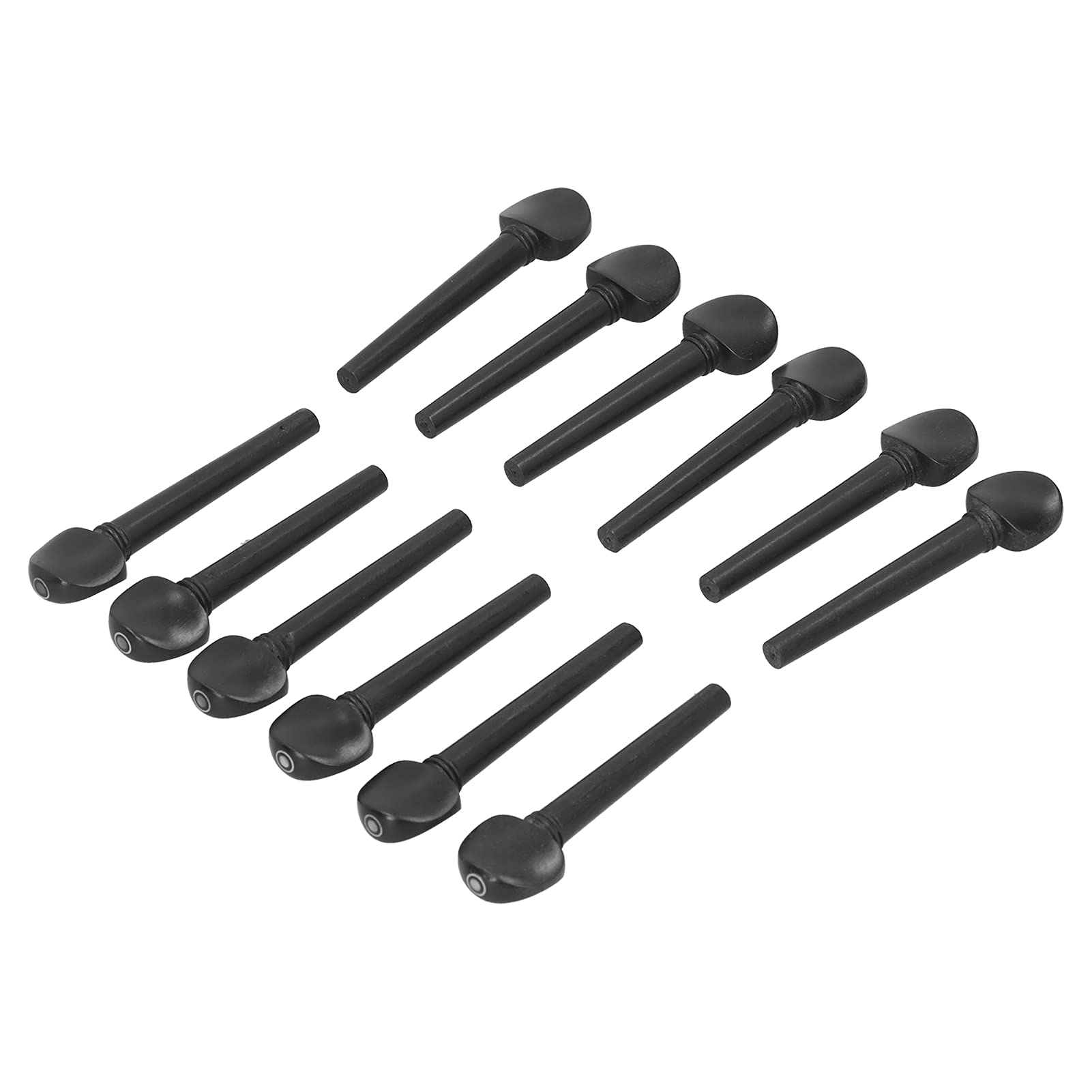 Yctze 12 Pcs Premium Ebony Tuning Pegs 8.7cm, Wooden Replacement Accessories with Fisheye for Oud, Violin, Viola, Fiddle and Lute