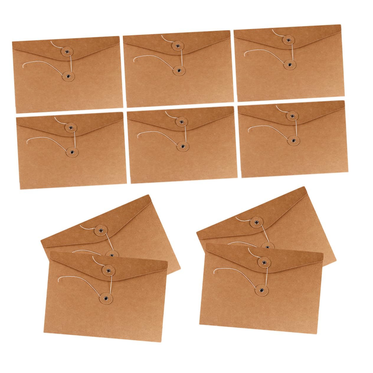 10 pièces Lot de Pochettes Papier Kraft Épaisses avec Boucle Sacs de Rangement Robustes pour Documents Chemises sans Texte pour Classement et Organisation