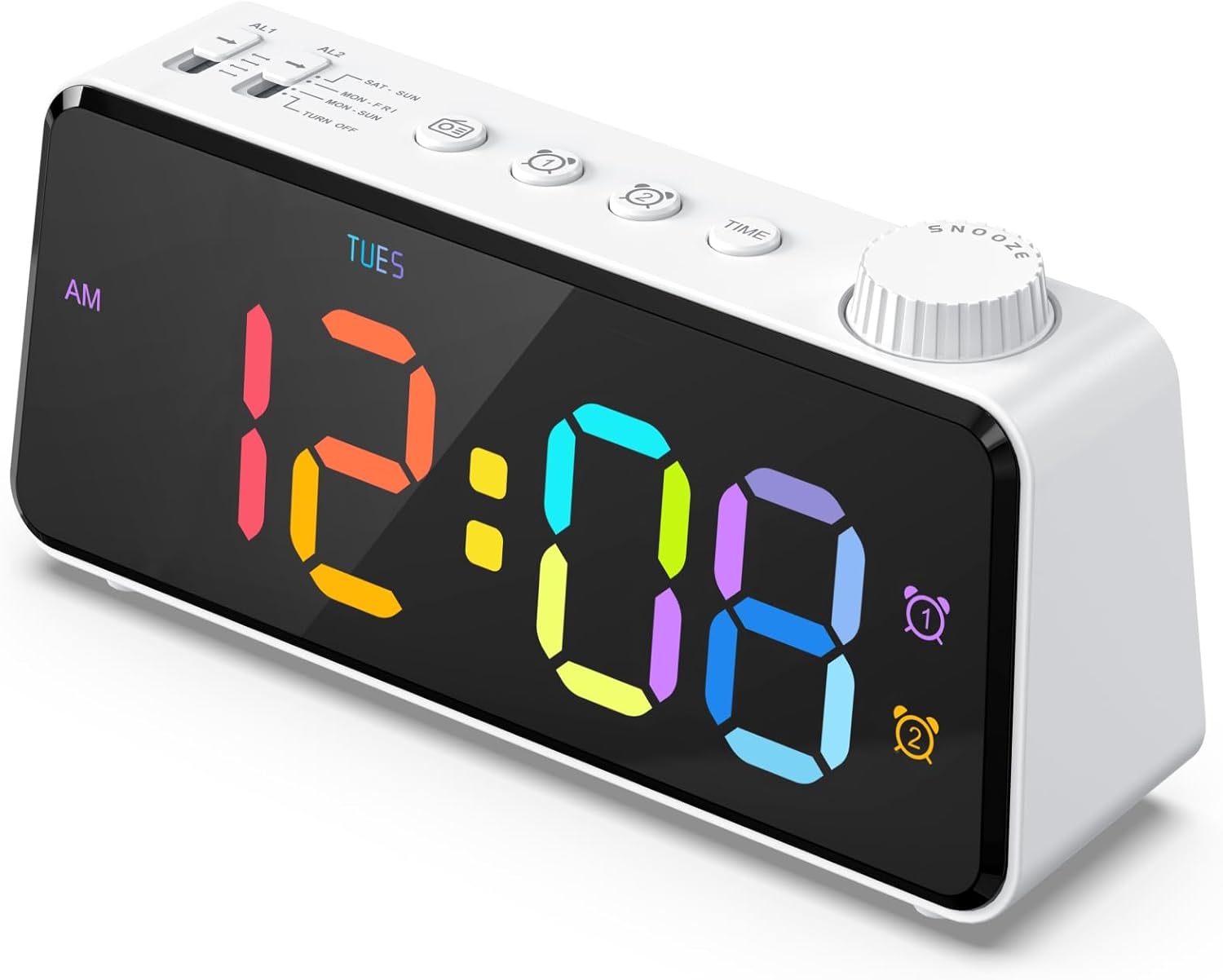 ANJANK Digital FM Radio Alarm Clock for Bedroom, Weekday
