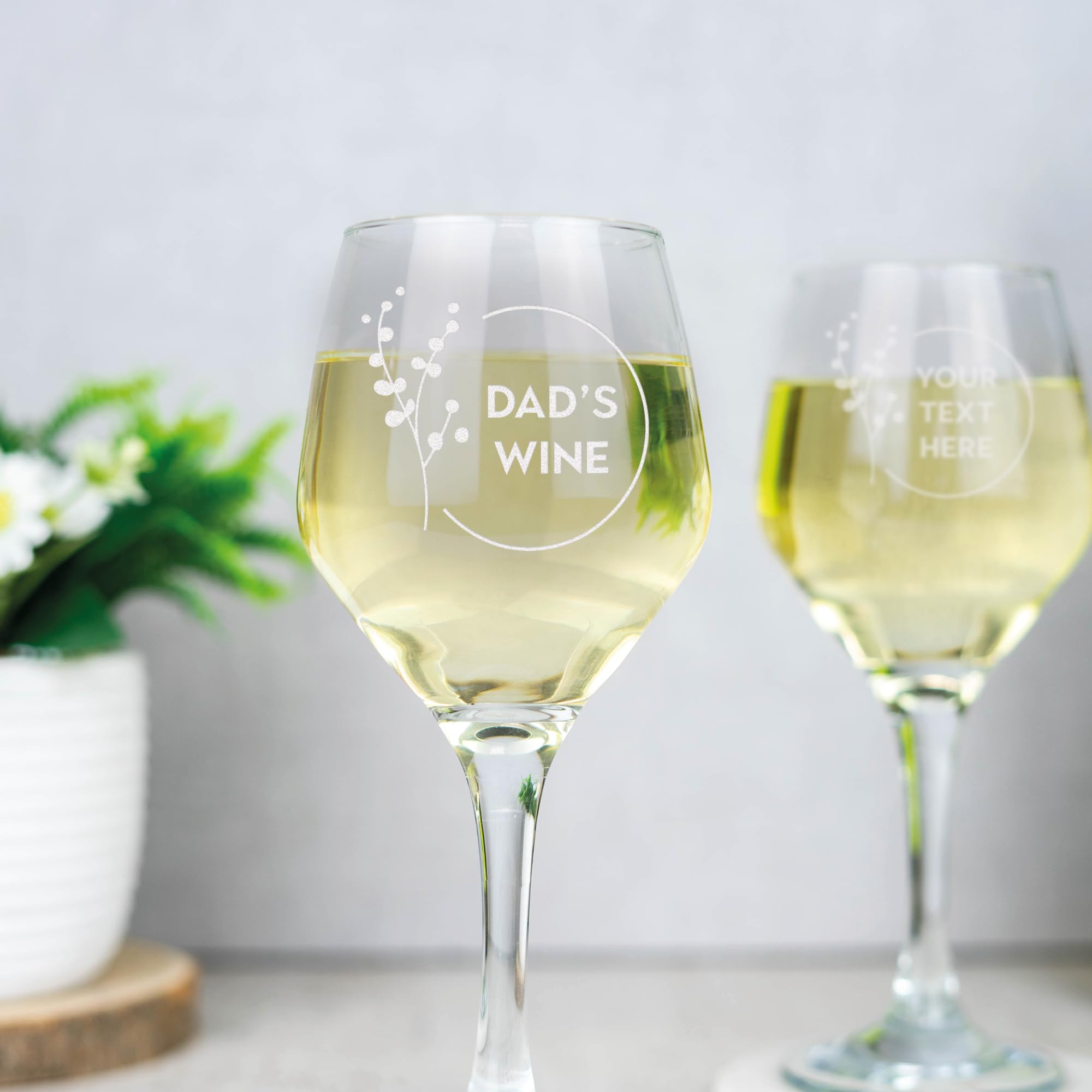 So Bespoke Personalised Engraved White Wine Glass Any Text and Your Own Message Personalized Glass Any Message Any Name, Wine, Birthday (Style 5)