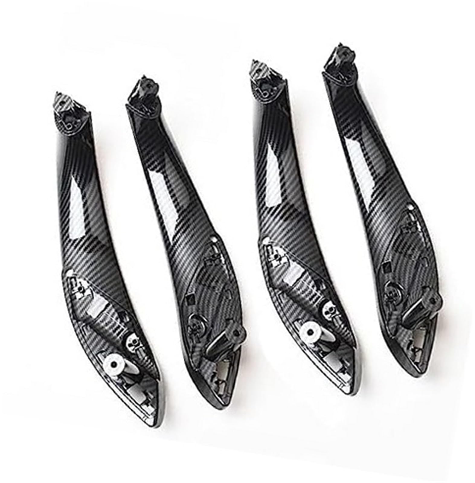 Demulax Black For F34 F36 4Pcs Set Car Handle Garnish Car Inner Interior Door Handle Carbon Fiber Pull With, For Bmw 3 4 For Series F30 F80 F31 F32 F33 F34(Black For F34 F36 4Pcs Set)