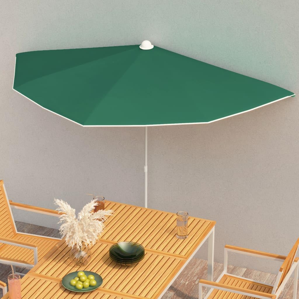 Casa & Giardino Articolo-Giardino Mezzo Ombrellone con Palo 180x90 cm Verde