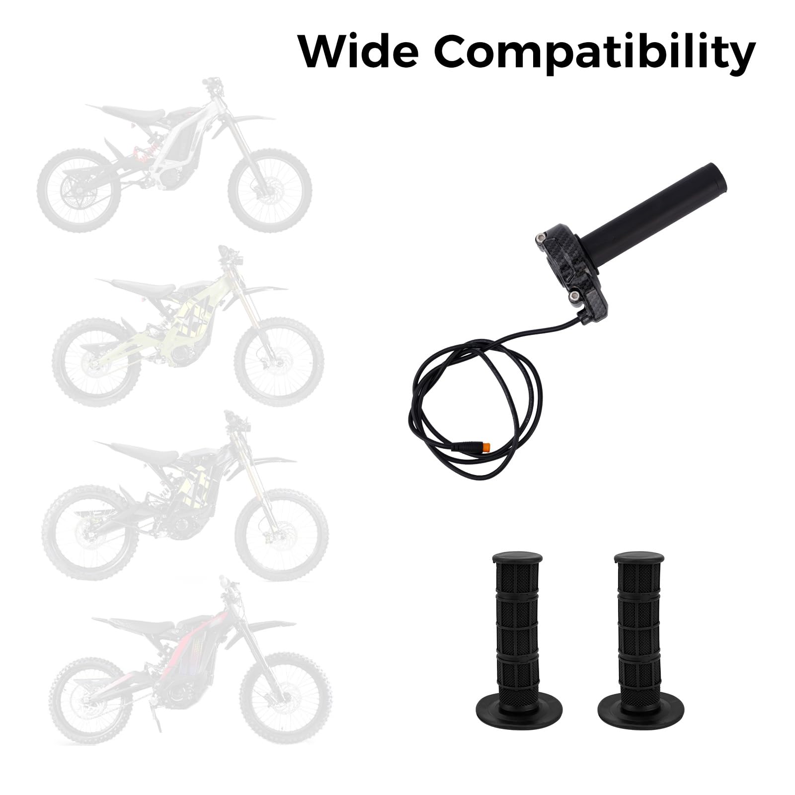 Penitue Kit de Poignée d'Accélérateur pour Vélo Électrique, Poignée d'Accélérateur à Rotation Complète de Remplacement pour VTT et Scooters Électriques Compatible avec MacFox HappyRun