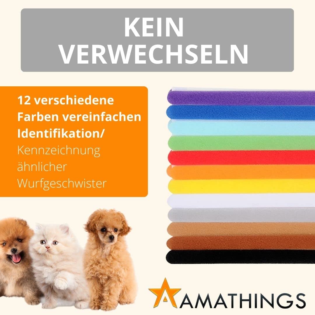 12 Stück Welpen ID-Halsbänder Aus Nylon – Weich, Verstellbar, Verschiedene Farben Für Katzen & Hunde