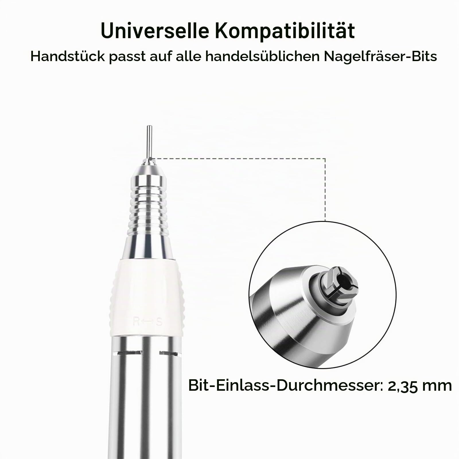 JSDA® Profi Elektrische Nagelfeile für Gelnägel, Shellac - 30000 U/Min Inkl 4 Bits & Fußpedal Maniküre Pediküre Fußpflegegerät Acrylnägel weiß