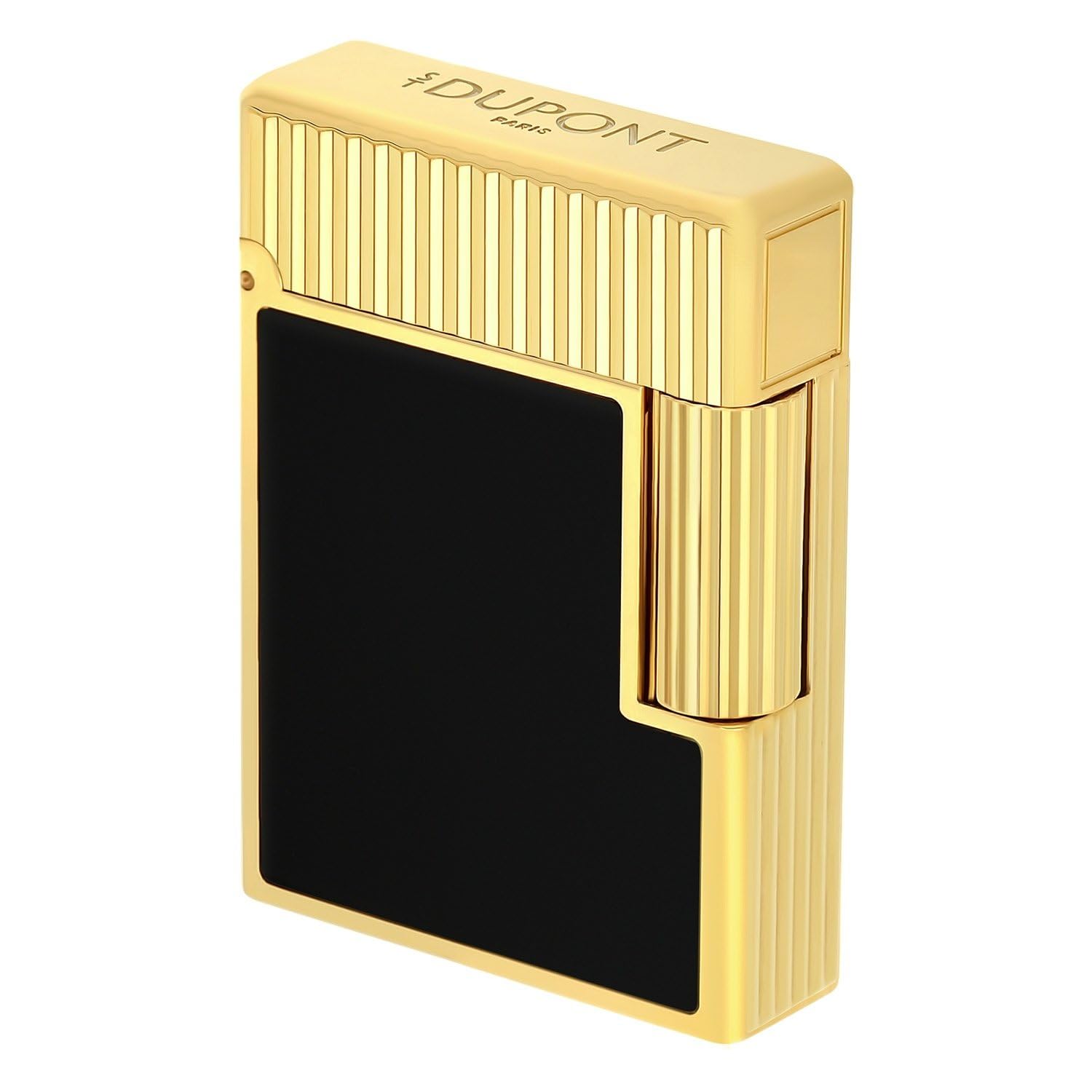 S.T. Dupont Feuerzeug Linie 1 Vertikale Linien Goldfarben/Schwarz