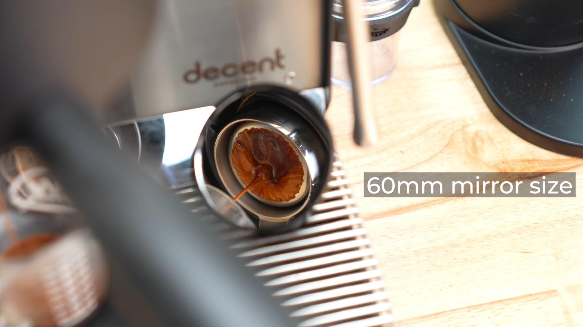 MiiCoffee Lusterko do espresso, bezdennego portafiltra, monta na cianie z uyciem magnesw, 1 rozmiar, minimalistyczny, czarny