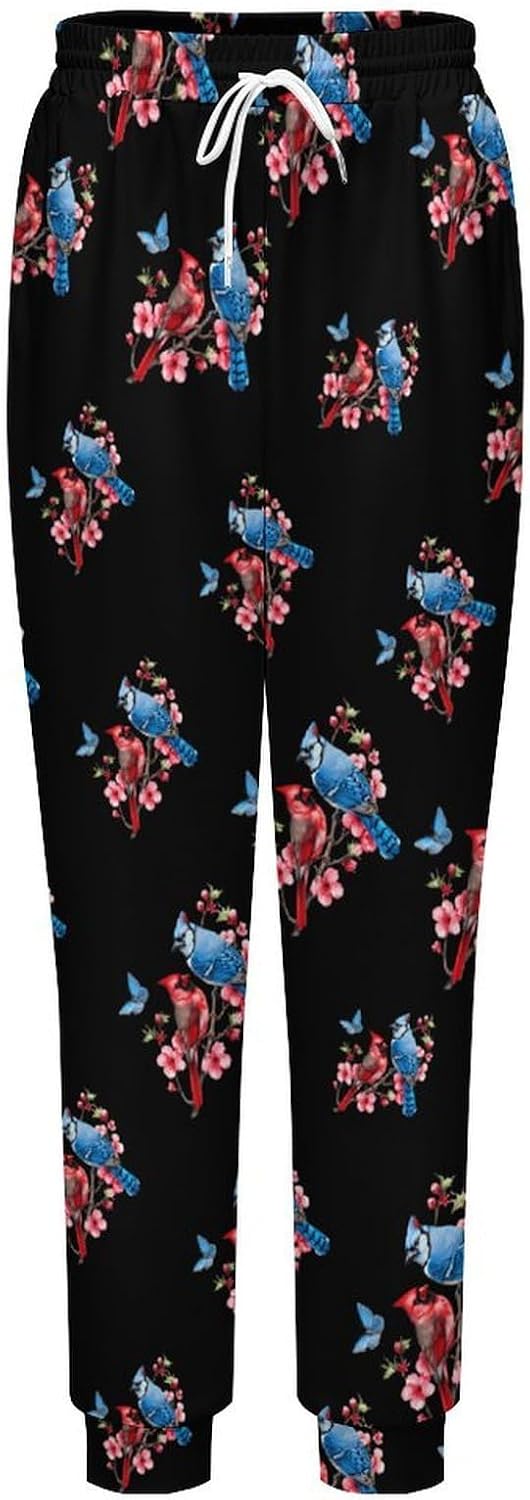 Blue Jay Cardinal1 Bird Butterfly Casual Men's Sweatpants Lounge Pant 4X-Large