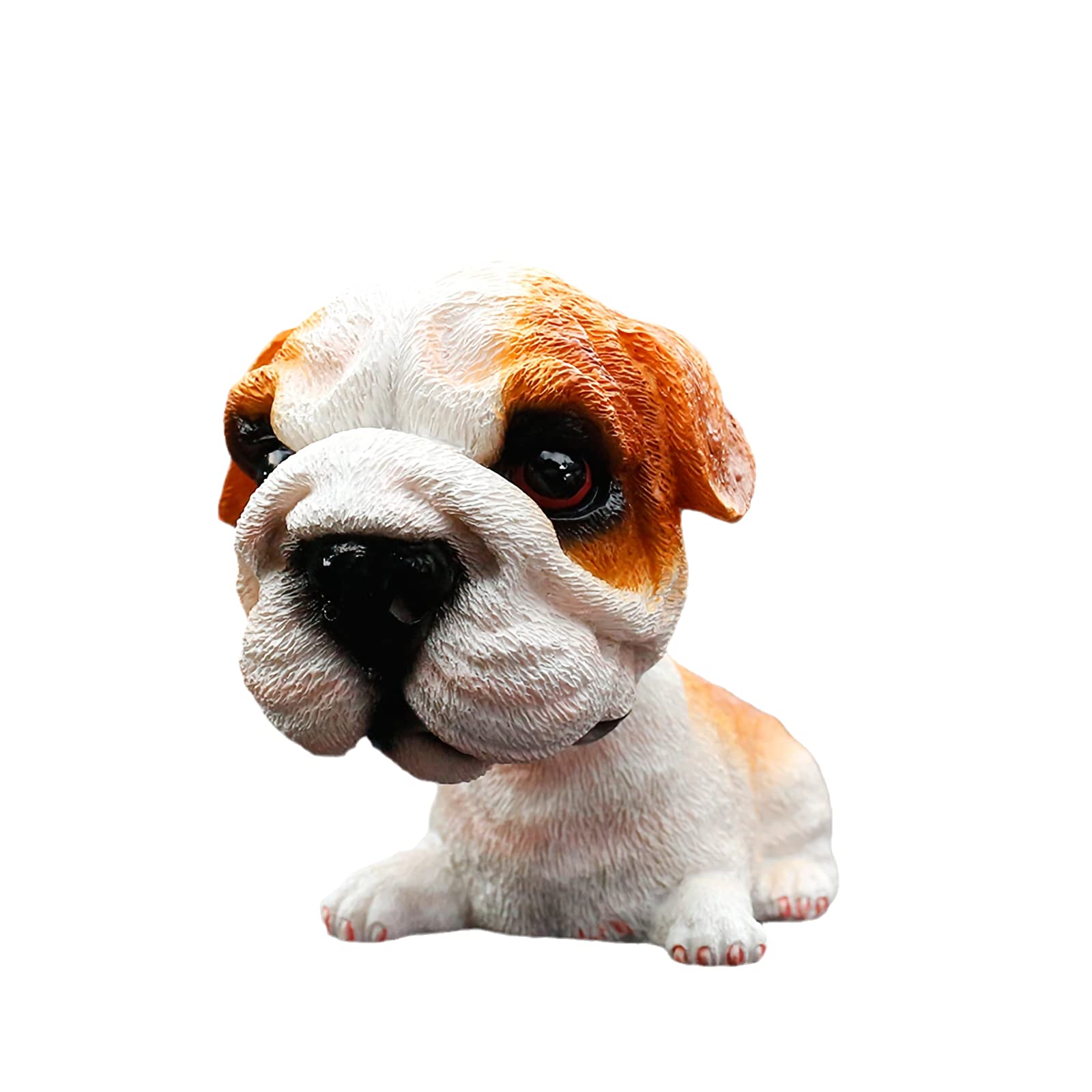 Bobbing Head Dogs Resin Shaking Dog Figurine Nodding Dog Doll for Car Interior Dashboard Decor (Bulldog)